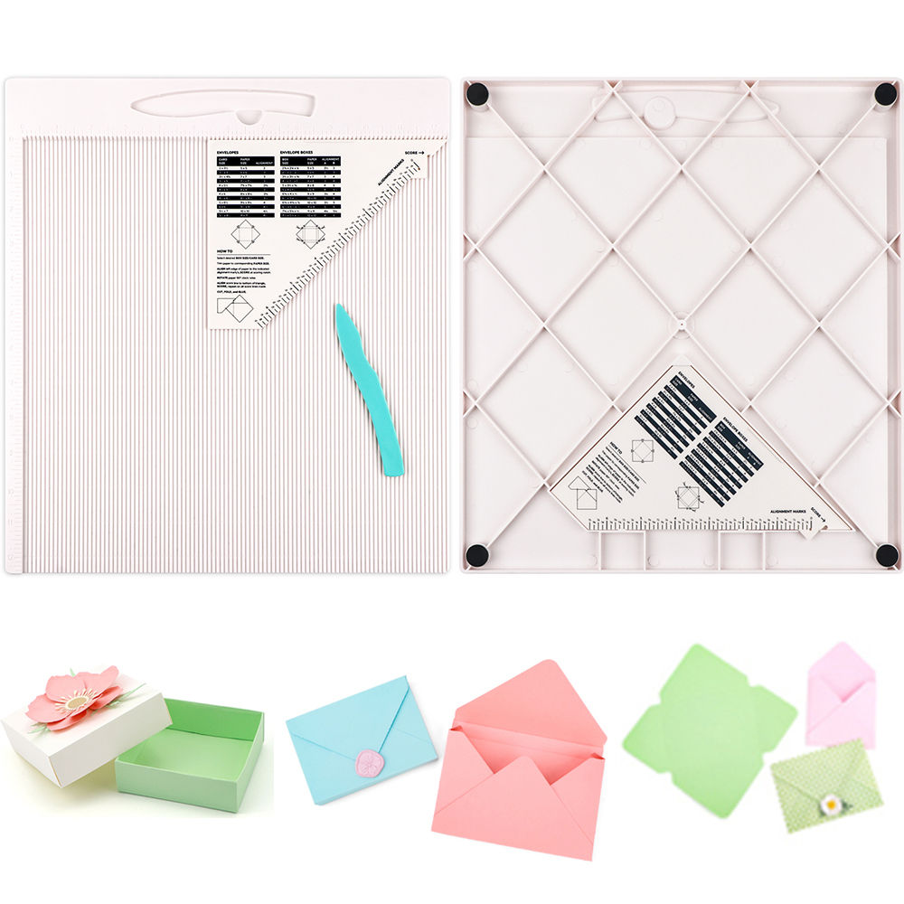 Bone Folder Tool - Multi-Function Scoring Board สําหรับซองจดหมาย/กล่องซองจดหมาย/ของขวัญกล่องทํา 12X12 
