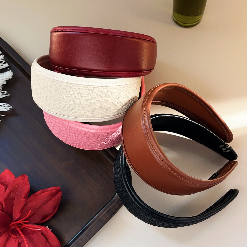 Leatherwork Rings - ใหม่ 2025 Retro PU หนัง Hairbands