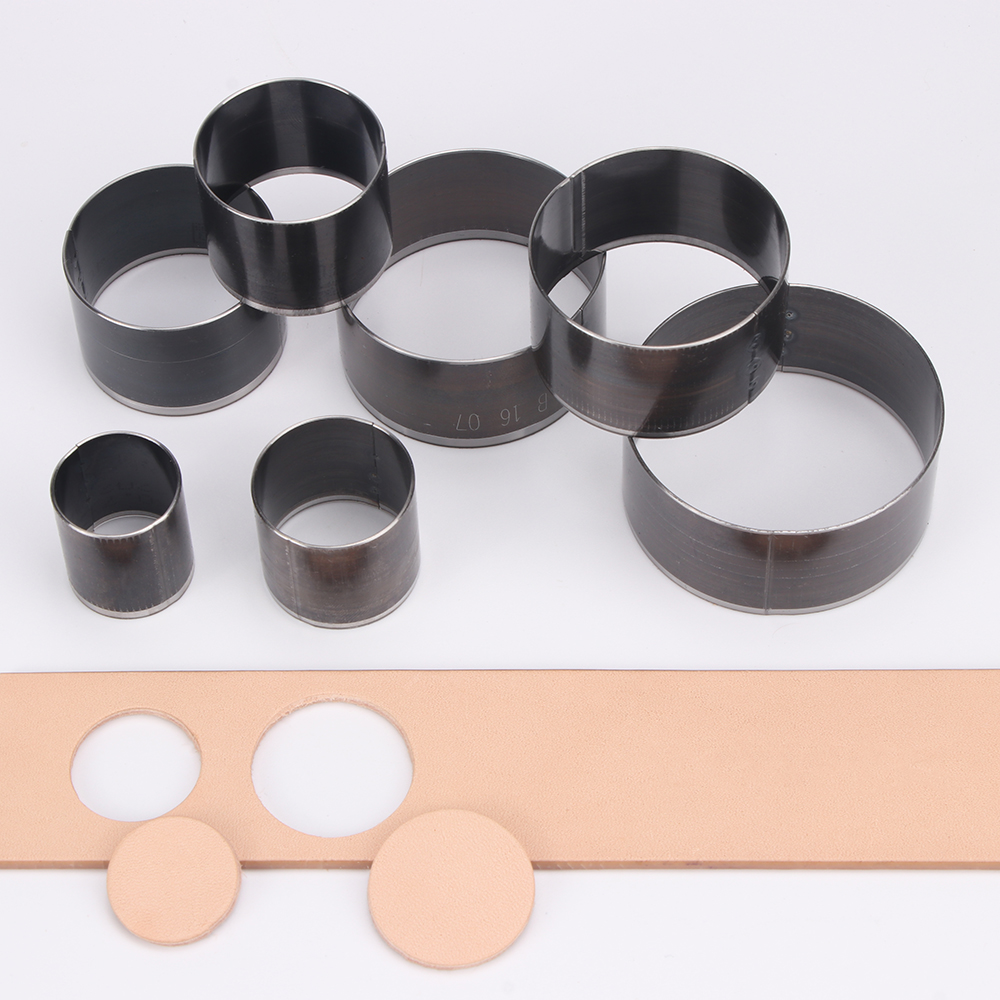 Leatherwork Rings - ชุดเครื่องมือเจาะรูหนัง 7 ชิ้น/ชุด, แม่พิมพ์เจาะวงกลมสำหรับงานฝีมือ DIY, หัวเจาะเหล็กสำหรับตัด,