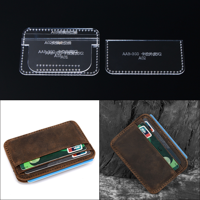 Leatherwork Accessories - 1 ชุด DIY อะคริลิคแม่แบบหนังบ้านงานฝีมือ Leathercraft เย็บรูปแบบเครื่องมืออุปกรณ์เสริมแพคเกจกระเป๋าสตางค์