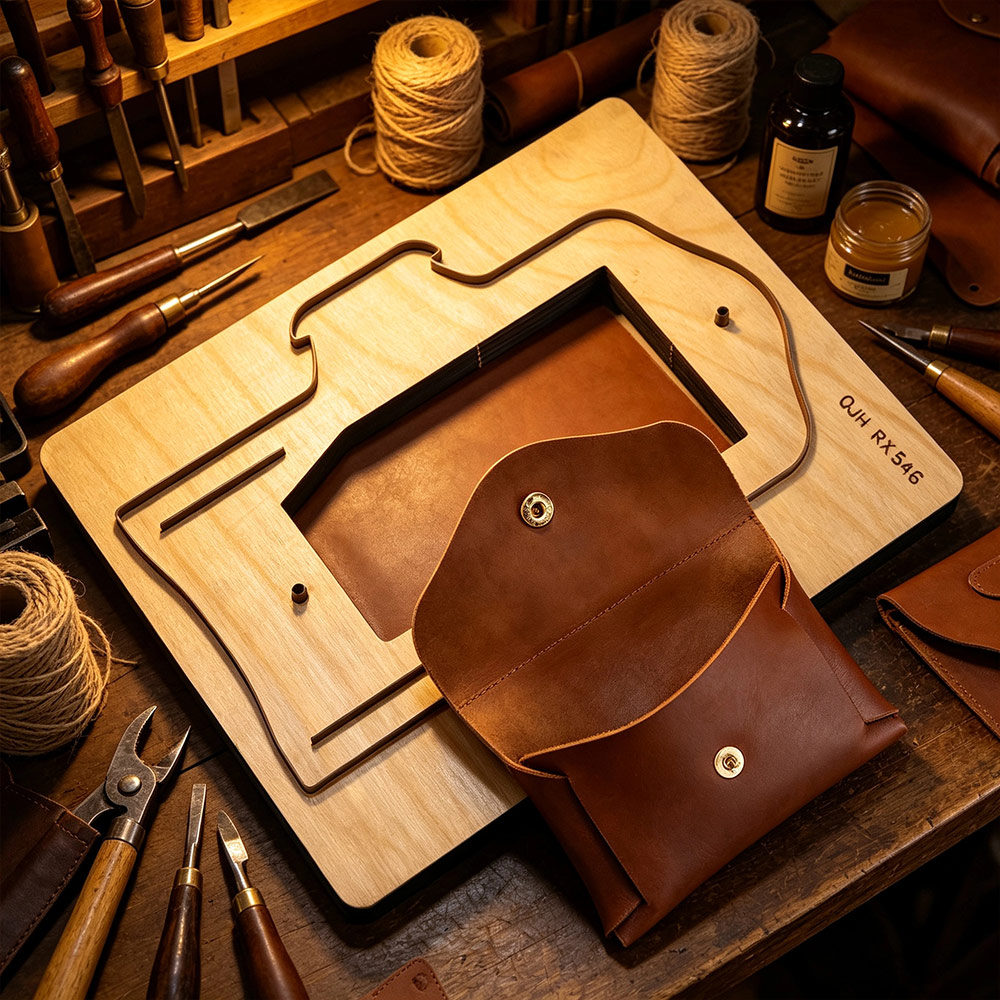 Leatherwork Projects - แม่พิมพ์ตัดหนังสำหรับทำกระเป๋าใส่เหรียญ กระเป๋าหนัง DIY เครื่องมือตัดหนังโลหะ แบบตัดเย็บสำหรับทำกระเป๋าใส่บัตร