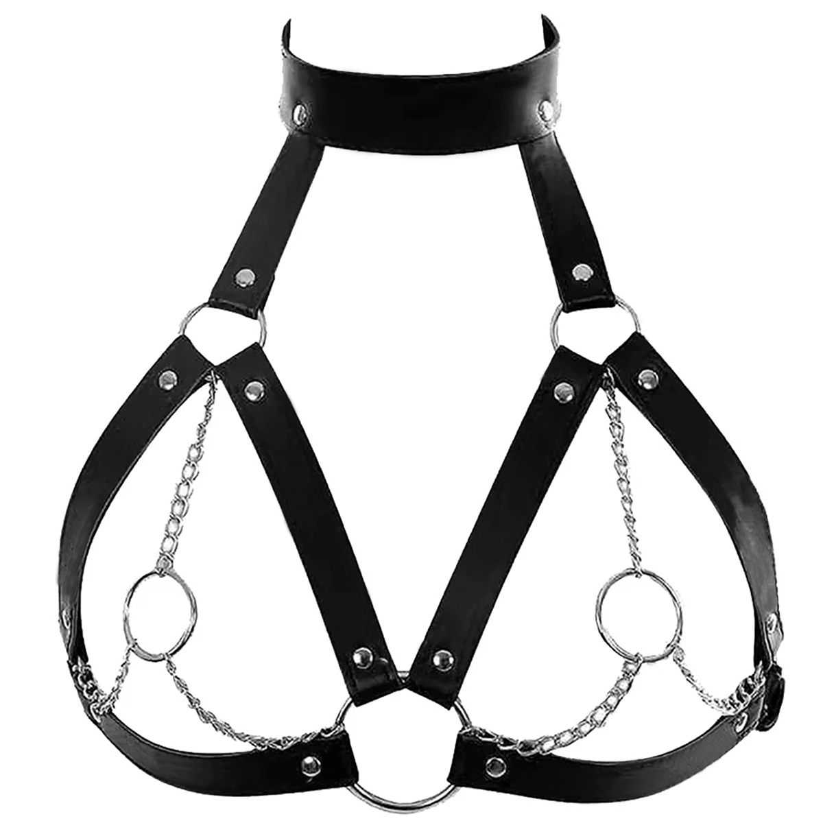 Leather Work Harness - เข็มขัดเทียมแฟชั่นสำหรับผู้หญิงสายคล้องอกเข็มขัดหนังเซ็กซี่ชุดชั้นในแบบกอธิคสายรัดเสื้อผ้า