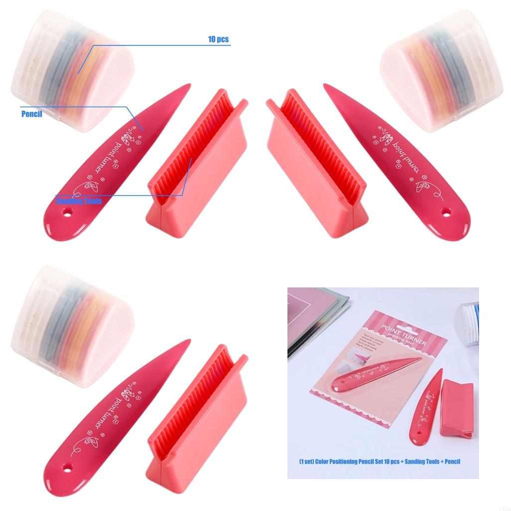 Bone Folder Tool - L43A ชุดชอล์กช่างตัดเสื้อสี 10 ชิ้นพร้อมเครื่องมือเหลาและแฟ้มกระดูกพลาสติก