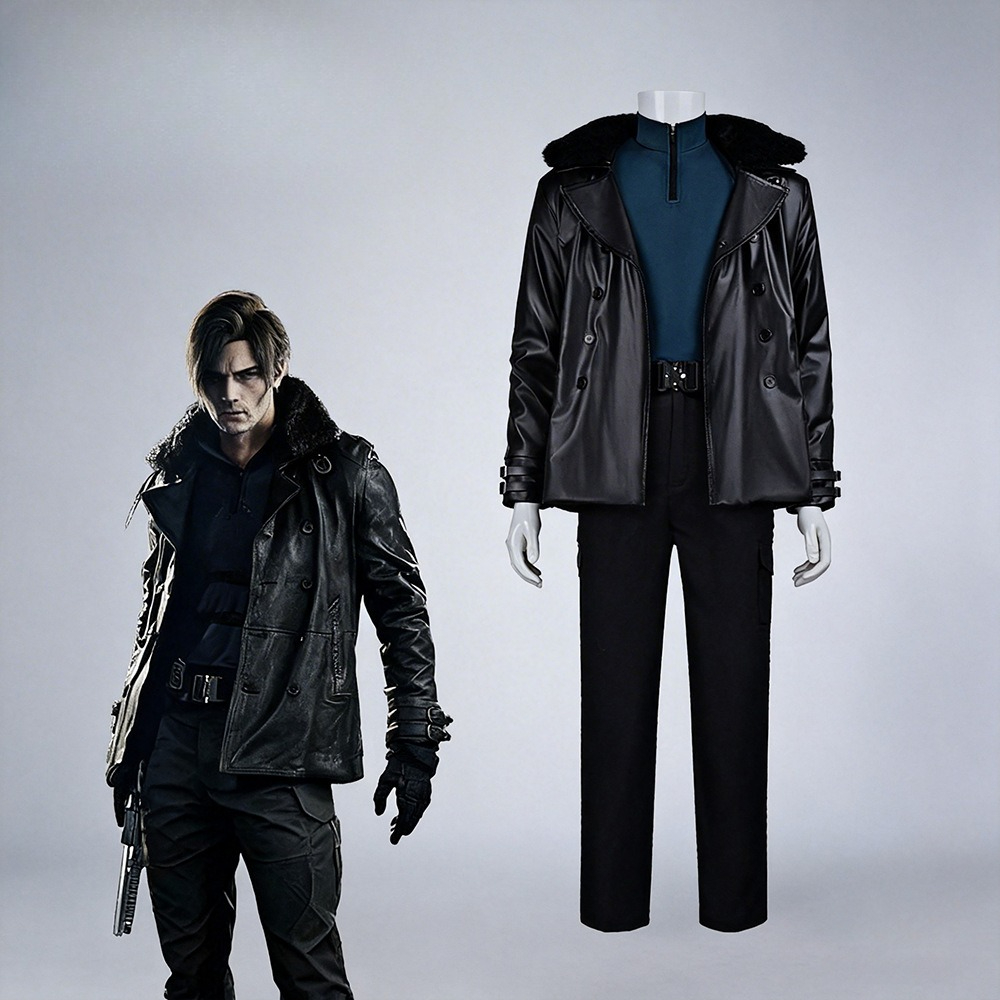 Leather Work Jacket - ชุดคอสเพลย์ Leon Kennedy Re9 Evil จากเกม