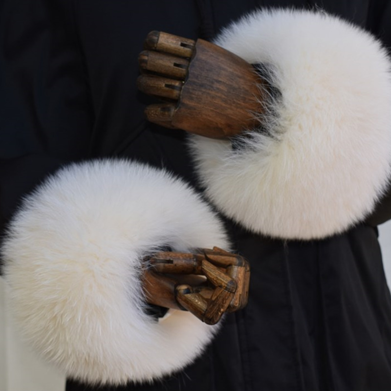 Fox Fur Cuffs สําหรับผู้หญิงทั - Leatherwork Rings บทวิจารณ์และราคา