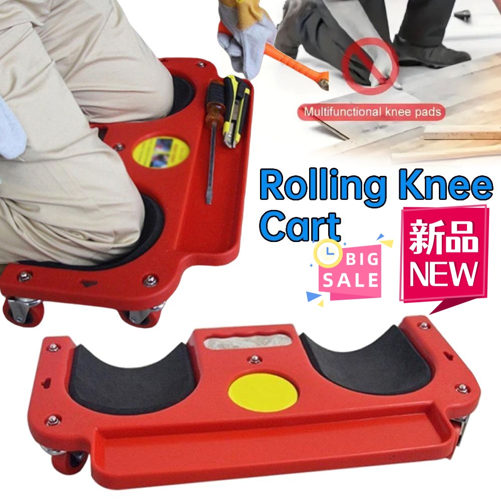 Rolling เข่ารถเข็น 5 ลูกล้อหมุ - Leather Work Knee Pads บทวิจารณ์และราคา