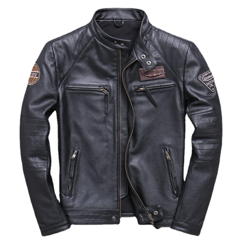 เสื้อแจ็คเก็ตหนังแท้แฟชั่นเสื้ - Leather Work Jacket บทวิจารณ์และราคา