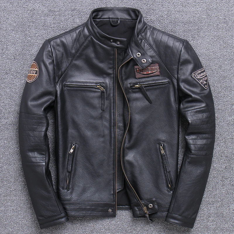 เสื้อแจ็คเก็ตหนังแท้แฟชั่นเสื้ - Leather Work Jacket บทวิจารณ์และราคา
