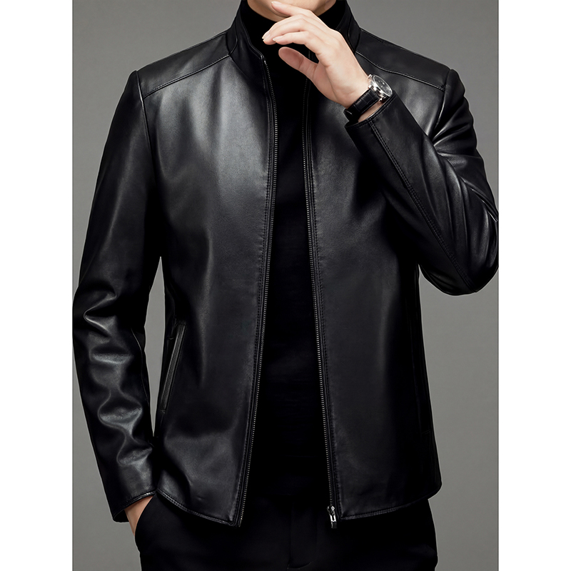 หนังแกะแท้ 100% เสื้อแจ็คเก็ตห - Leather Work Jacket บทวิจารณ์และราคา