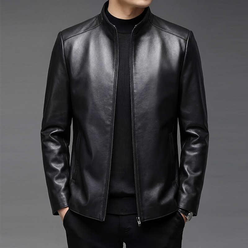 หนังแกะแท้ 100% เสื้อแจ็คเก็ตห - Leather Work Jacket บทวิจารณ์และราคา