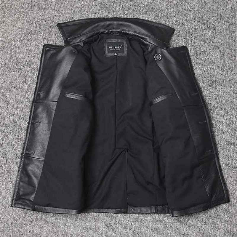 เสื้อแจ็คเก็ตหนังวัวเสื้อสำหรั - Leather Work Jacket บทวิจารณ์และราคา