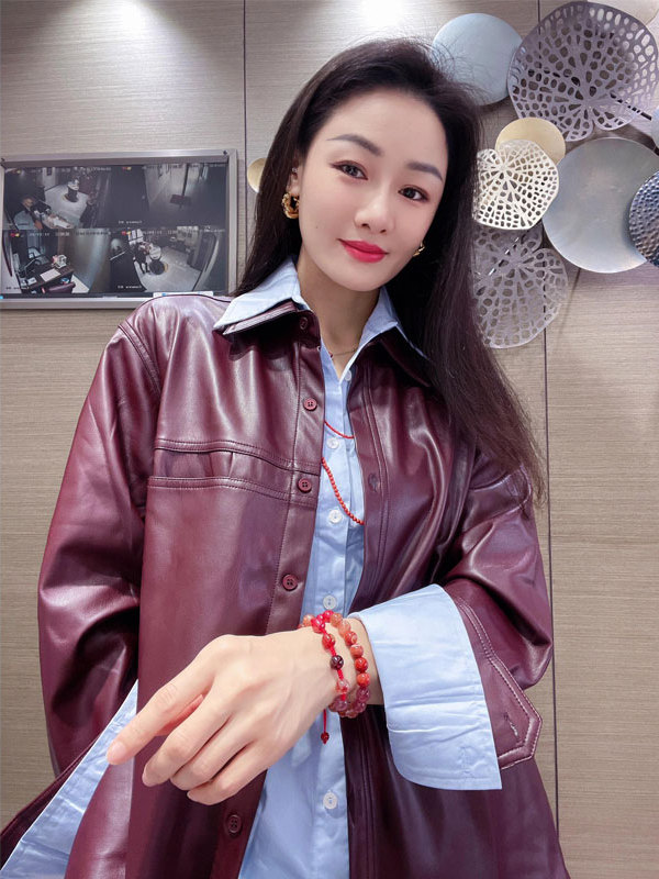 เสื้อแจ็คเก็ตหนัง PU สีม่วงองุ - Leather Work Jacket บทวิจารณ์และราคา