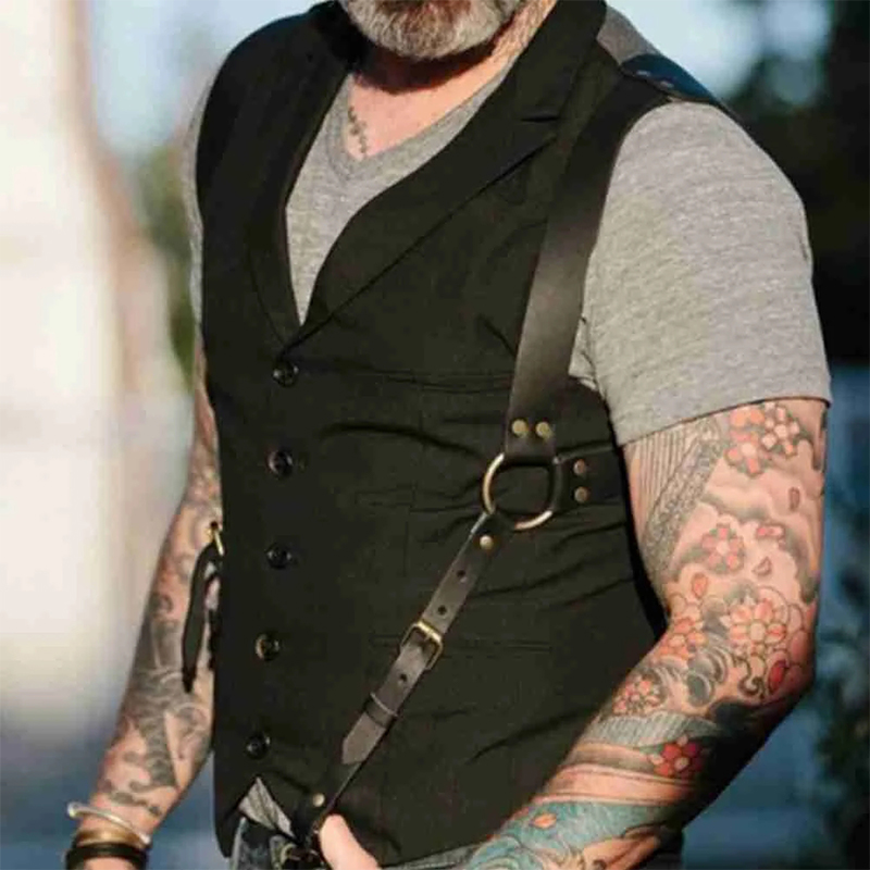 เข็มขัดเอี๊ยมแฟชั่นสำหรับผู้ชา - Leather Work Harness บทวิจารณ์และราคา