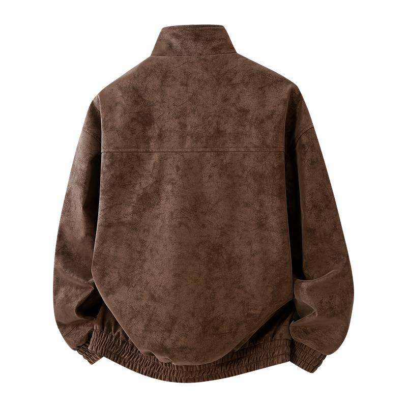 เสื้อแจ็คเก็ตหนังผู้ชายคอตั้งส - Leather Work Jacket บทวิจารณ์และราคา