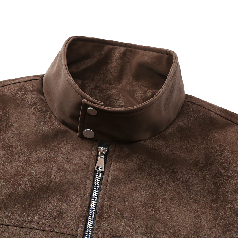 เสื้อแจ็คเก็ตหนังผู้ชายคอตั้งส - Leather Work Jacket บทวิจารณ์และราคา