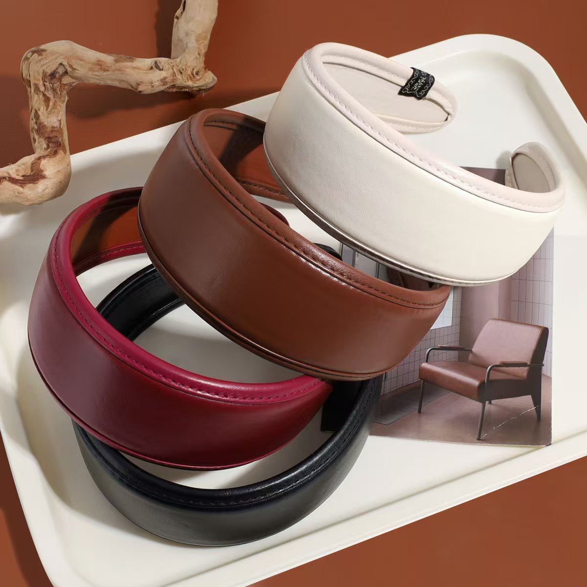 ที่คาดผมหนังสไตล์เรโทรสำหรับผู - Leatherwork Rings บทวิจารณ์และราคา