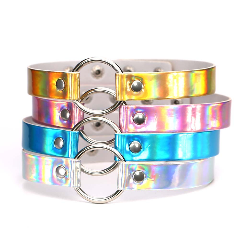โกธิคนีออนสีปกหนังพั้งค์สีเงิน - Leatherwork Rings บทวิจารณ์และราคา